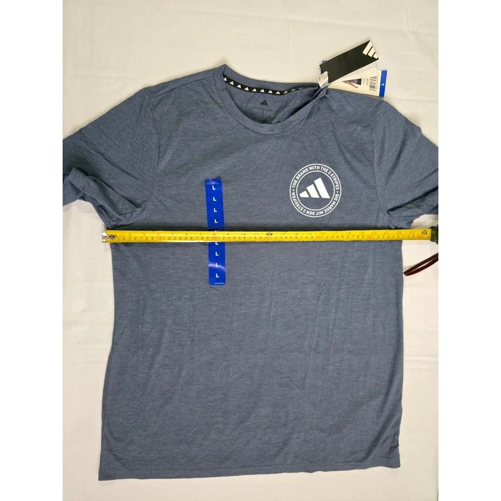 Adidas Mens CSCO Emblem Graphic Tee Blue Heather T-Shirt KU9183 Large